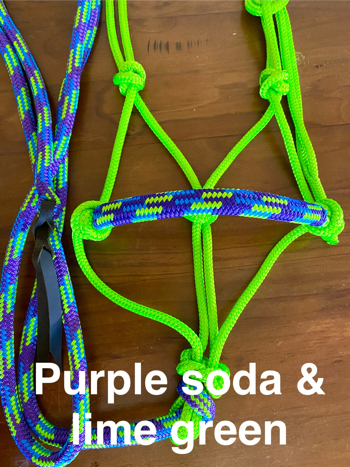 Cob/ Full-Size Halter & Lead sets with matching overlay nose band, leather popper